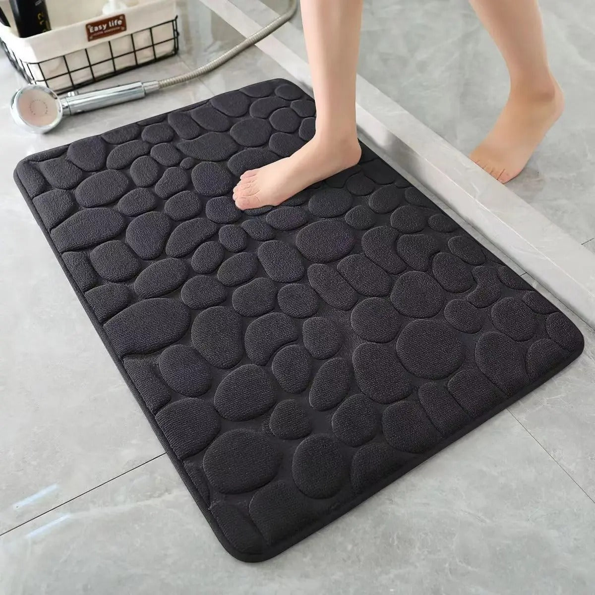 Tapis de bain 3D antidérapant avec design absorbant à séchage rapide