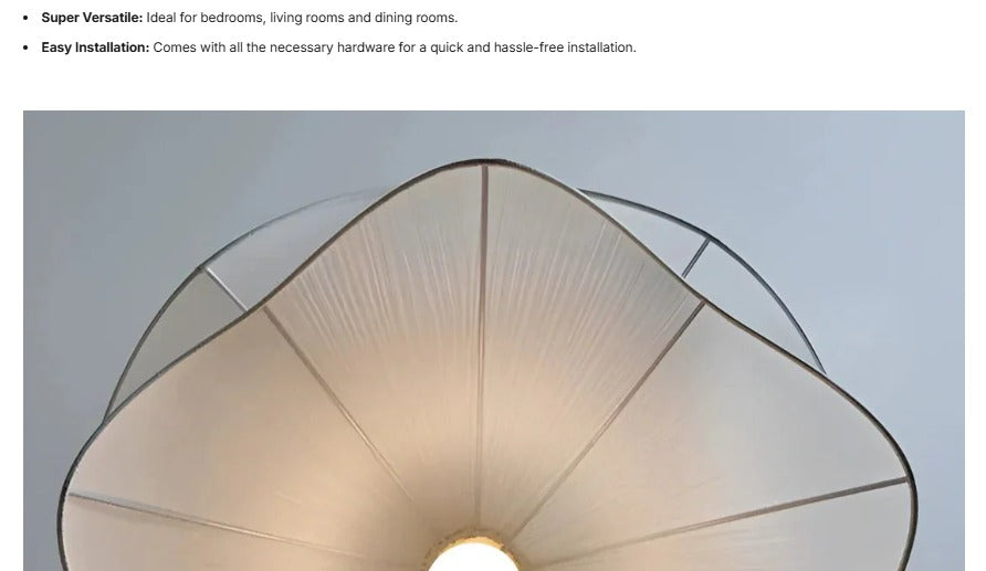 Illuminez votre intérieur avec la suspension LED en forme de fleur en tissu blanc