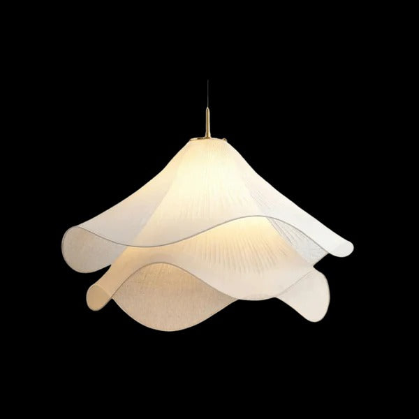 Illuminez votre intérieur avec la suspension LED en forme de fleur en tissu blanc
