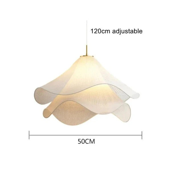Illuminez votre intérieur avec la suspension LED en forme de fleur en tissu blanc