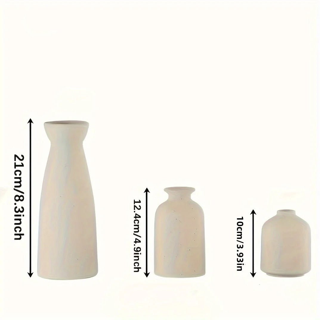 Ensemble de Vases à Fleurs en Céramique Boho – Faits à la Main