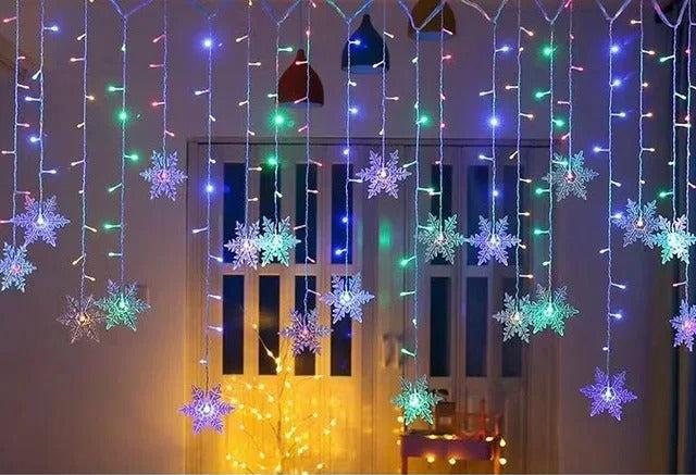 Guirlandes lumineuses LED en forme de flocons de neige