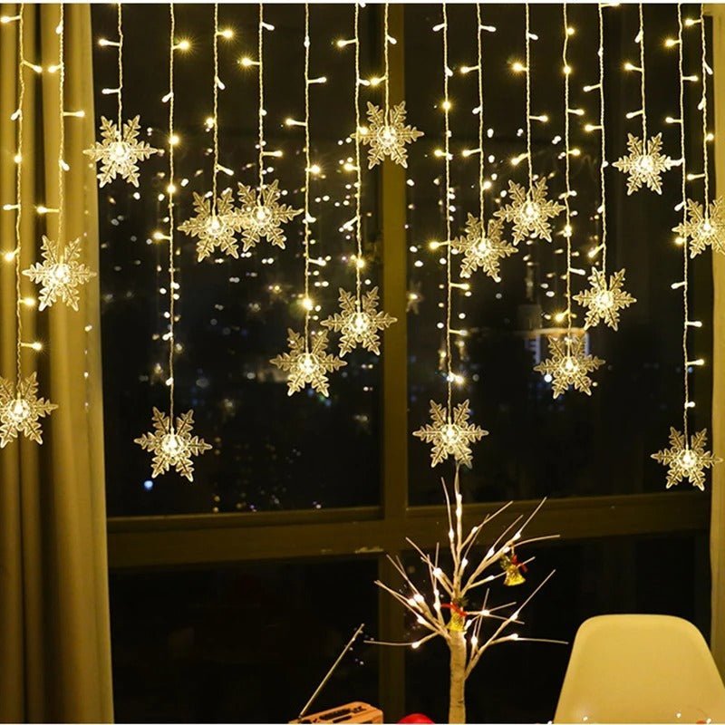 Guirlandes lumineuses LED en forme de flocons de neige