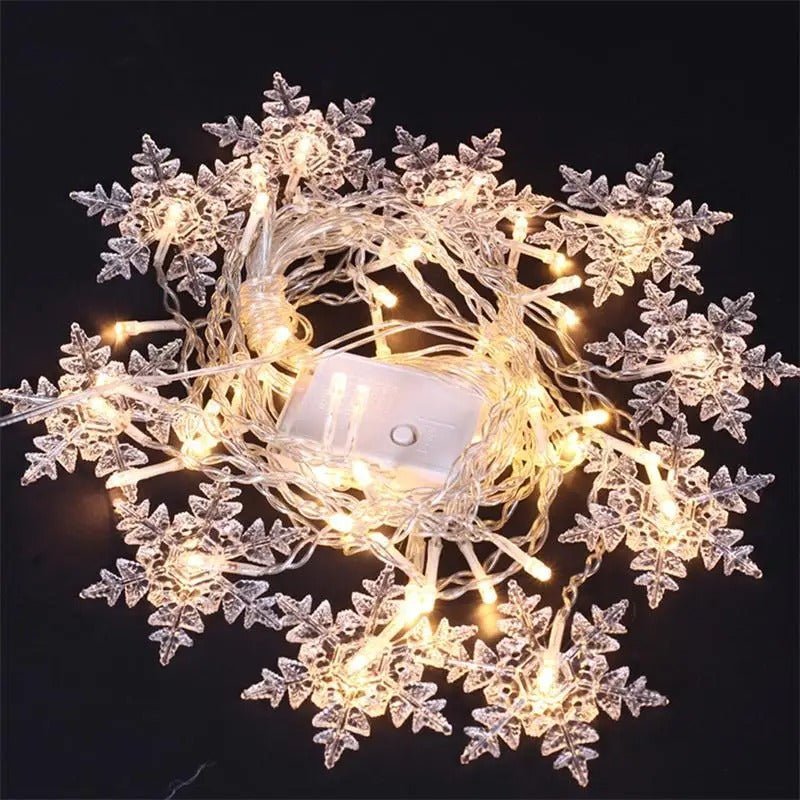 Guirlandes lumineuses LED en forme de flocons de neige