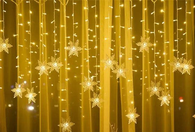Guirlandes lumineuses LED en forme de flocons de neige