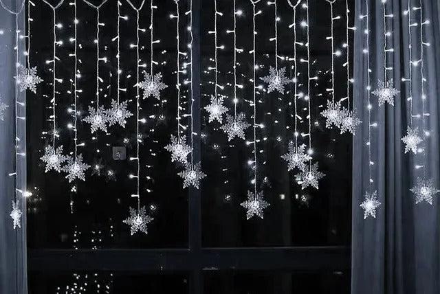 Guirlandes lumineuses LED en forme de flocons de neige