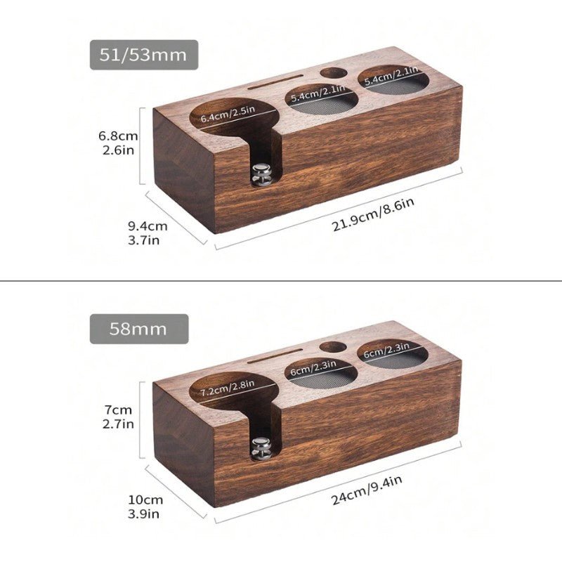 Station de tassage pour espresso - Support en bois pour porte-filtre
