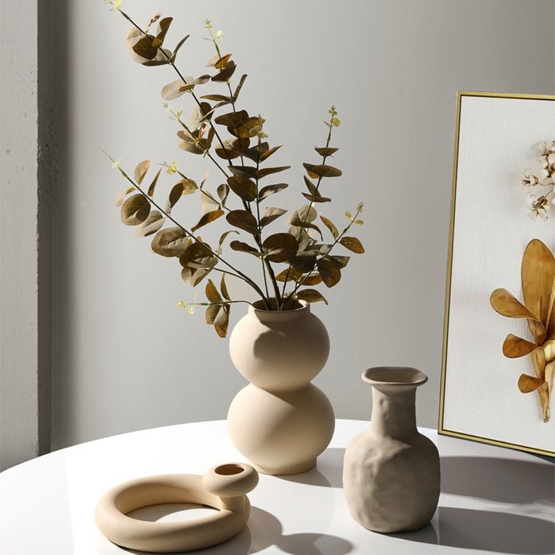 Vase en Céramique et Porte-Bougies Faits Main