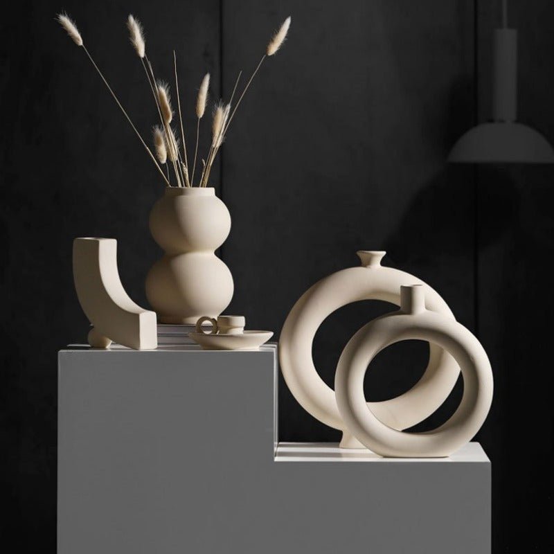 Vase en Céramique et Porte-Bougies Faits Main