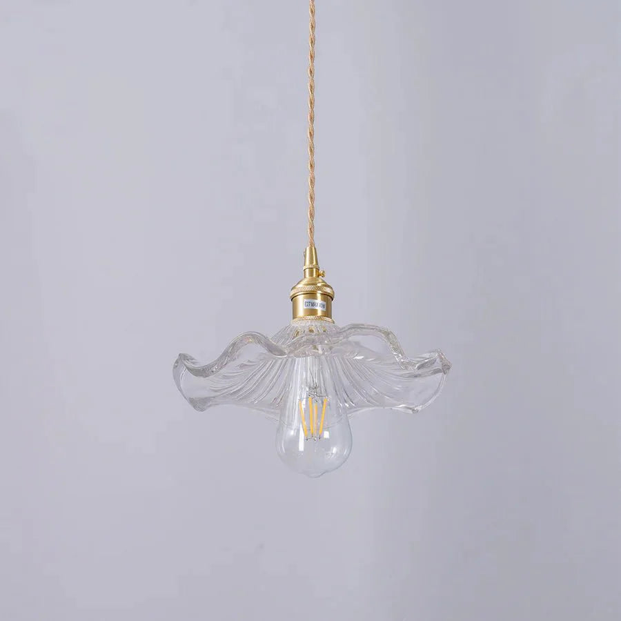 Suspension en verre ondulé fleur d’hibiscus