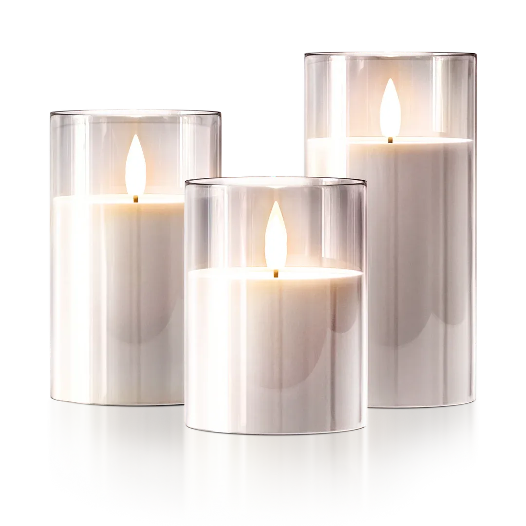 Bougies sans flamme et sans fil (ensemble de 3)