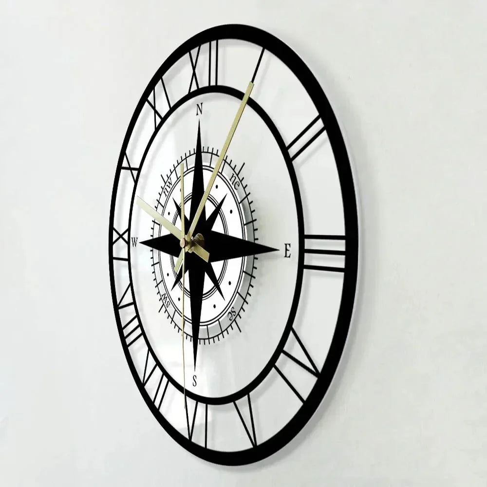 Horloge murale boussole nautique – Design luxueux et élégant & artisanat de précision