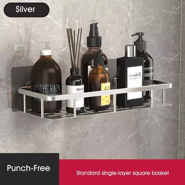 Étagère d’angle de salle de bain sans perçage – Rangement élégant et pratique pour la douche