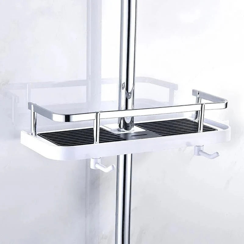 Porte-accessoires pour tringle de douche – Bac réglable et résistant à la corrosion