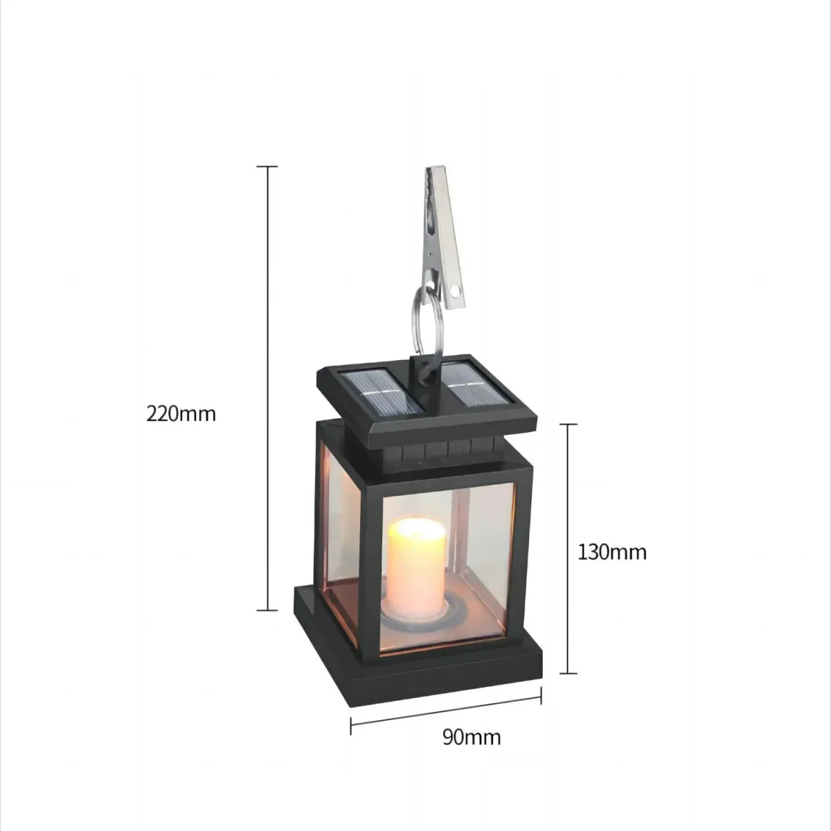 Lanterne de jardin LED SolarFlame – Bougie d’extérieur étanche