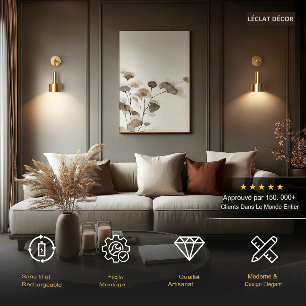 Appliques murales sans fil Glowdrop (ensemble de 2 + 2 ampoules offertes)