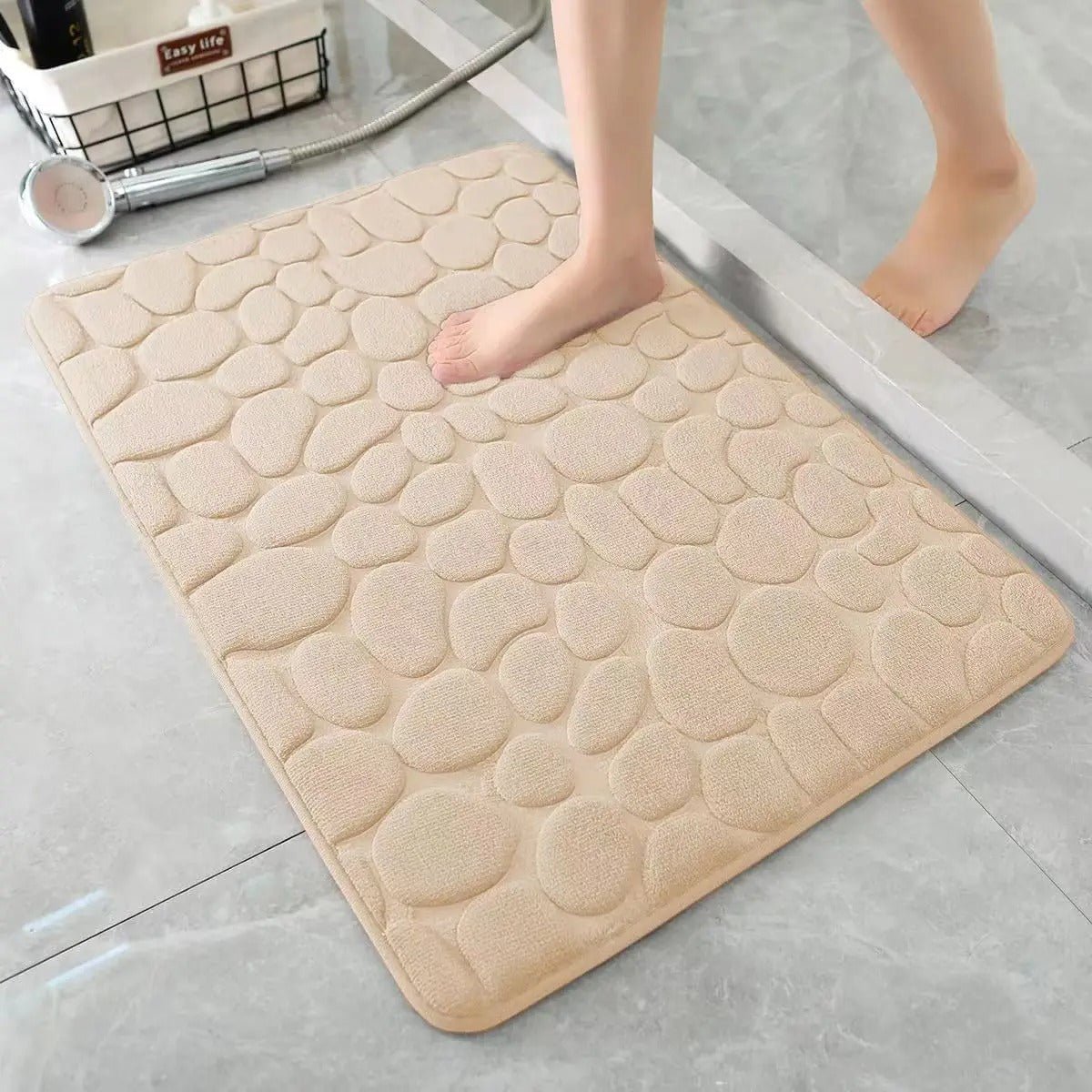 Tapis de bain 3D antidérapant avec design absorbant à séchage rapide