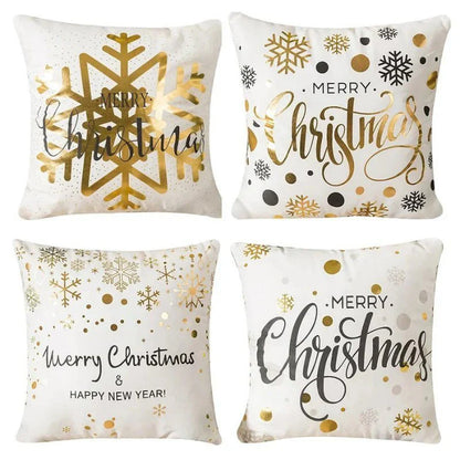 Lot de 4 Housses de Coussin de Noël – Housses de Coussins Décoratives