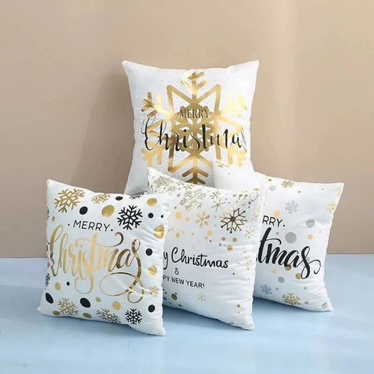 Lot de 4 Housses de Coussin de Noël – Housses de Coussins Décoratives