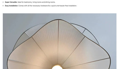 Illuminez votre intérieur avec la suspension LED en forme de fleur en tissu blanc