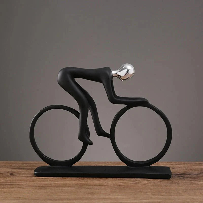Sculpture Nordique Cycliste Abstraite