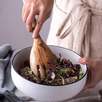 Set de service pour salade en bois d’acacia – Ustensiles de cuisine artisanaux