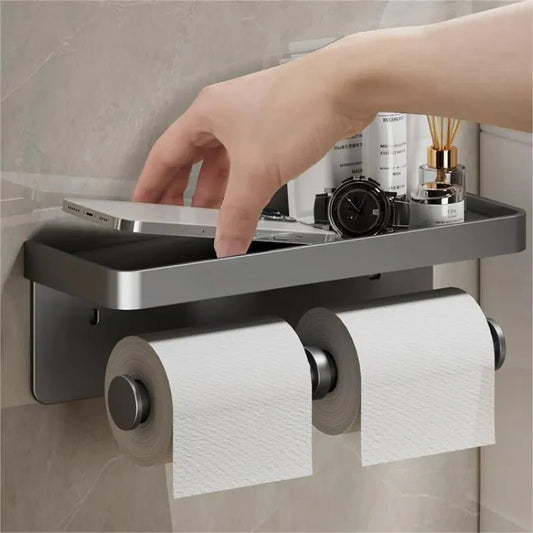 Porte-papier toilette double en aluminium