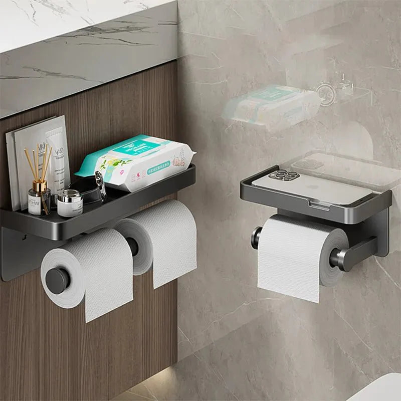 Porte-papier toilette double en aluminium
