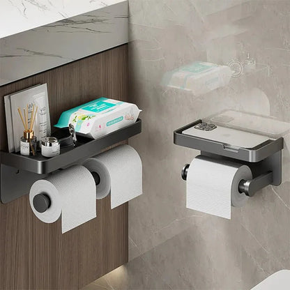 Porte-papier toilette double en aluminium