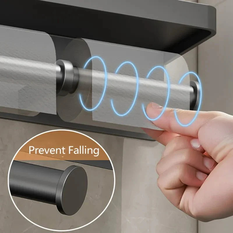 Porte-papier toilette double en aluminium