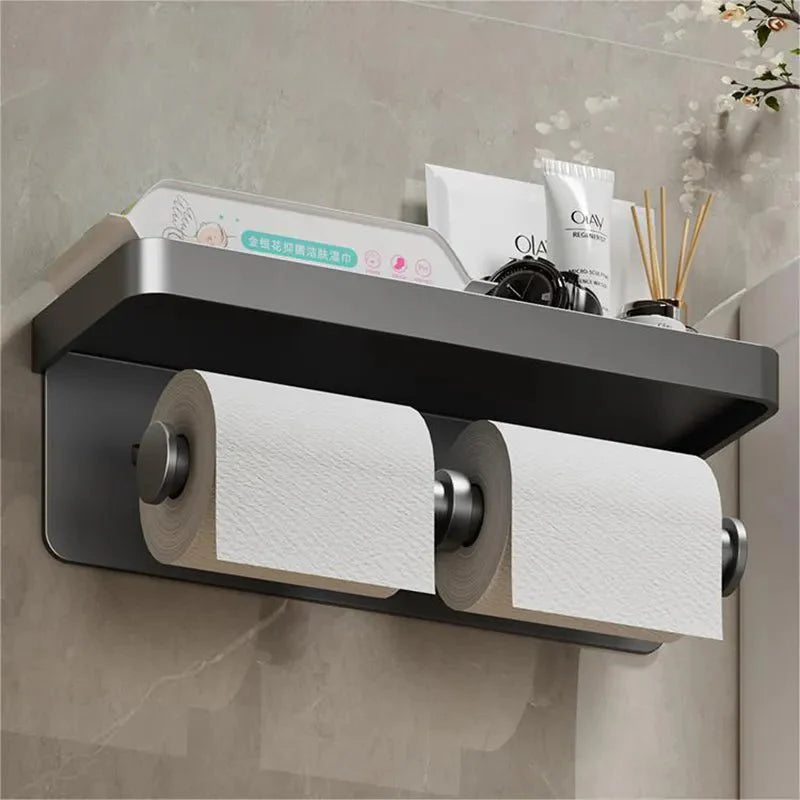Porte-papier toilette double en aluminium