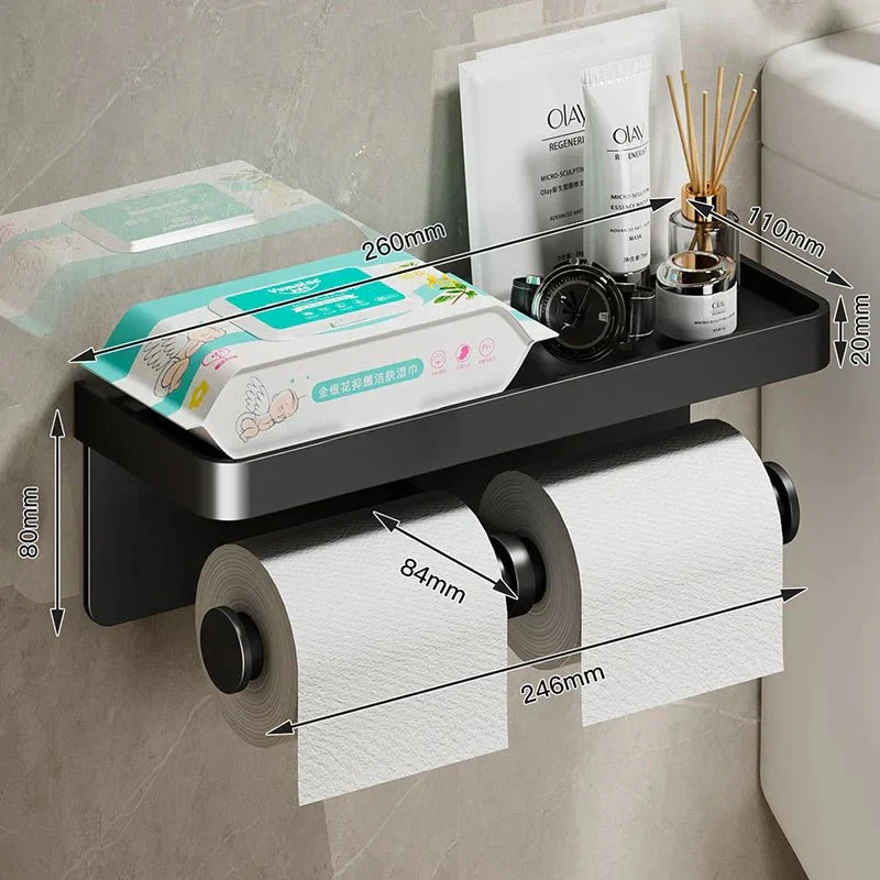 Porte-papier toilette double en aluminium