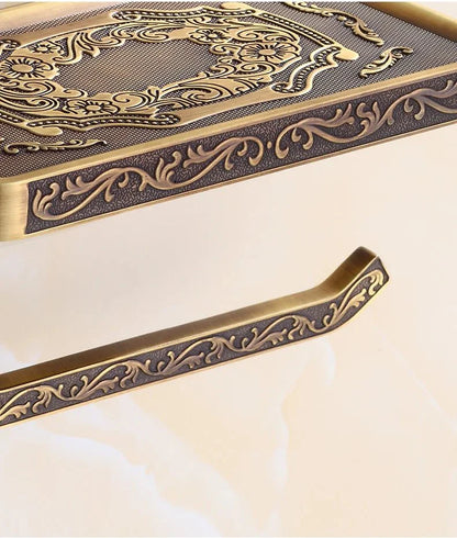 Porte-rouleau mural en bronze antique avec étagère
