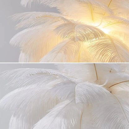 Lampe de table plume dorée Art Déco