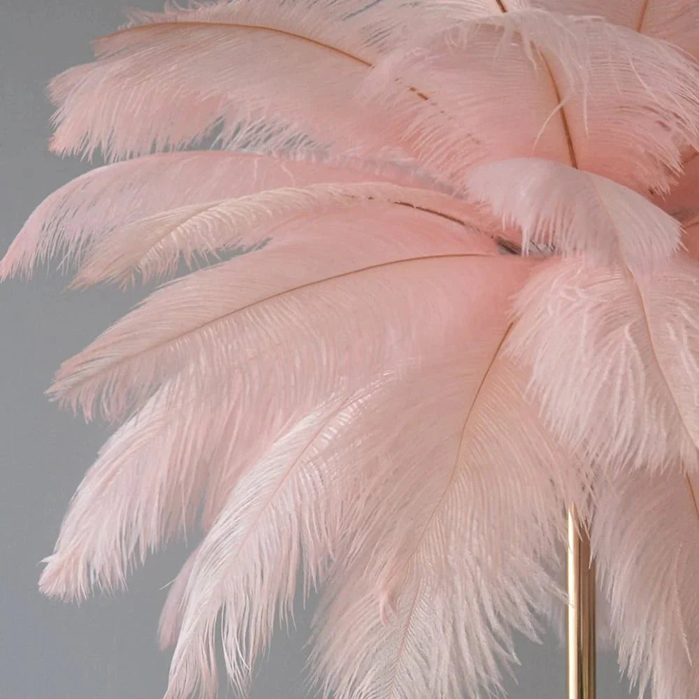 Lampe de table plume dorée Art Déco