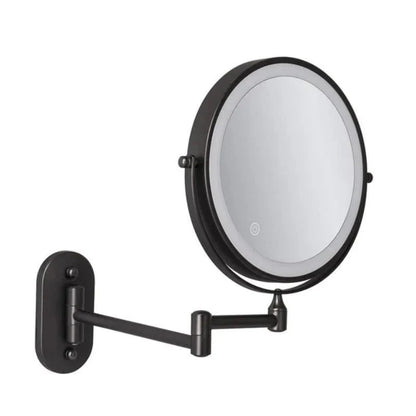 Miroir LED rechargeable noir – Idéal pour le maquillage et la salle de bain