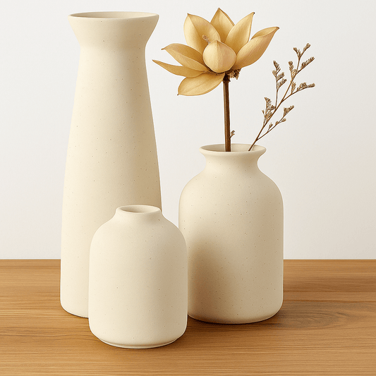 Ensemble de Vases à Fleurs en Céramique Boho – Faits à la Main