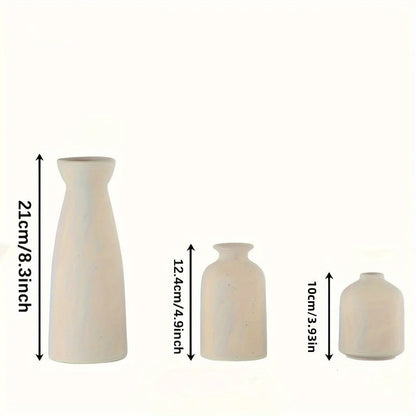 Ensemble de Vases à Fleurs en Céramique Boho – Faits à la Main