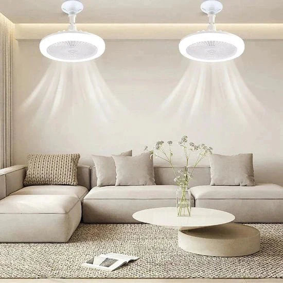 Ventilateur de Plafond avec Lumière LED – Design à Vis et Télécommande