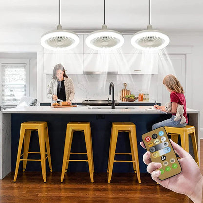 Ventilateur de Plafond avec Lumière LED – Design à Vis et Télécommande