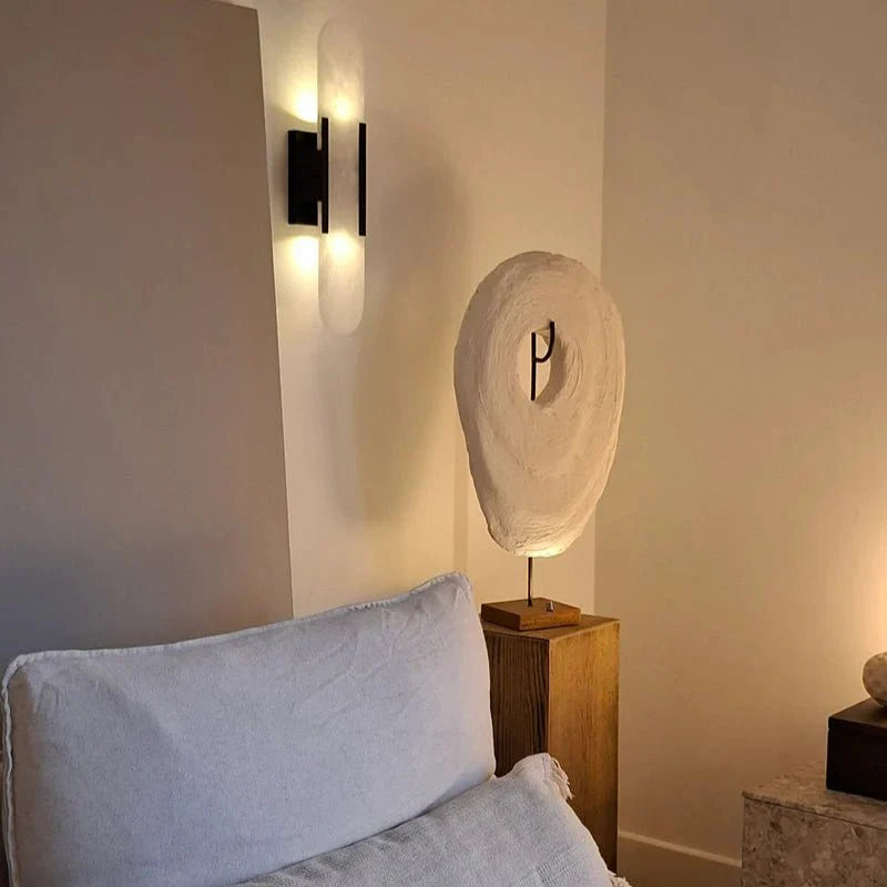 Applique murale LED Chan noire et dorée