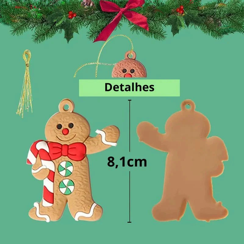 Décorations de Noël en forme de biscuits pour le sapin – 12 pièces