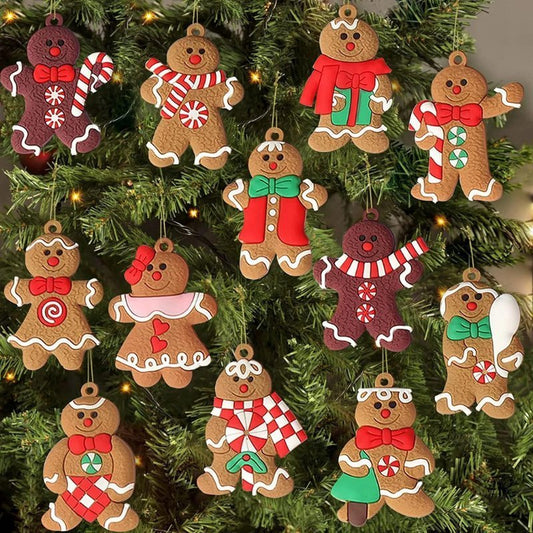 Décorations de Noël en forme de biscuits pour le sapin – 12 pièces