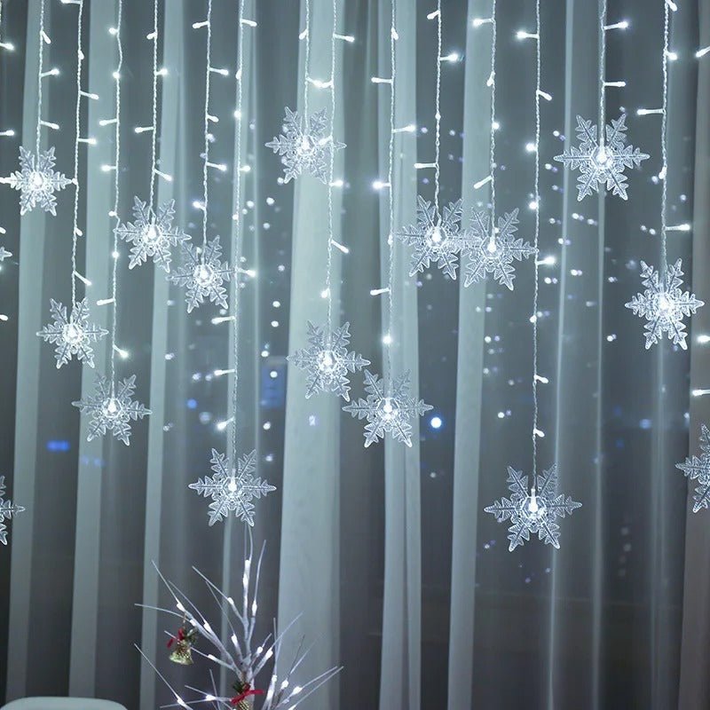 Guirlandes lumineuses LED en forme de flocons de neige