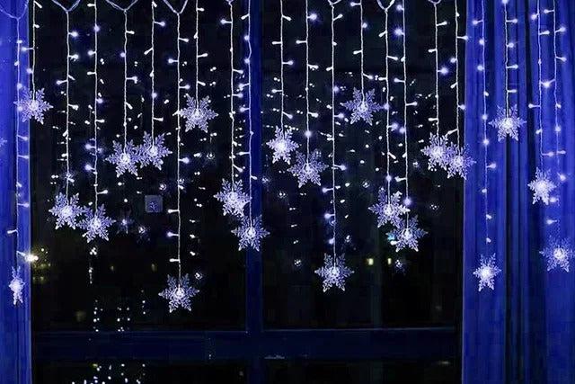 Guirlandes lumineuses LED en forme de flocons de neige