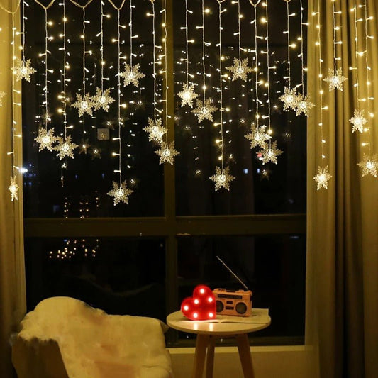 Guirlandes lumineuses LED en forme de flocons de neige