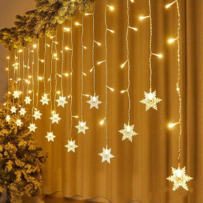 Guirlandes lumineuses LED en forme de flocons de neige