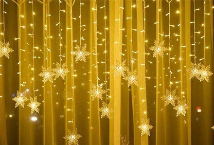 Guirlandes lumineuses LED en forme de flocons de neige