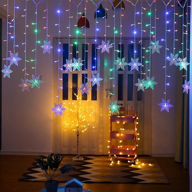 Guirlandes lumineuses LED en forme de flocons de neige