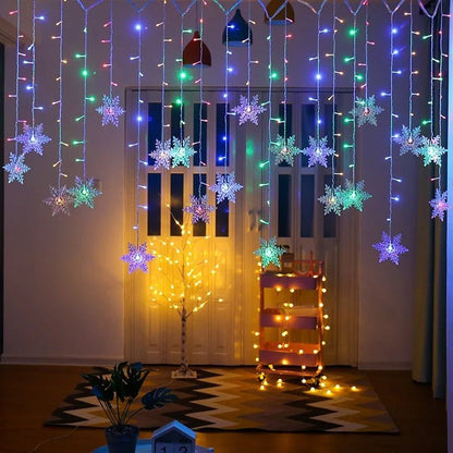 Guirlandes lumineuses LED en forme de flocons de neige